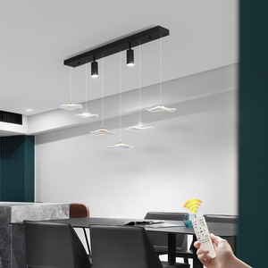 Lampada a sospensione a LED dimmerabile 34W, moderno lampadario a 6 foglie <span class=keywords><strong>con</strong></span> <span class=keywords><strong>faretti</strong></span>, pensile regolabile per cucina a isola, sala da pranzo - Product Image 1
