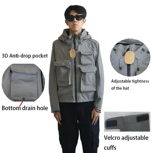यात्रा के लिए थोक मूल्य 3 डी जेब हल्के वाटरप्रूफ विंडब्रेकर जैकेट