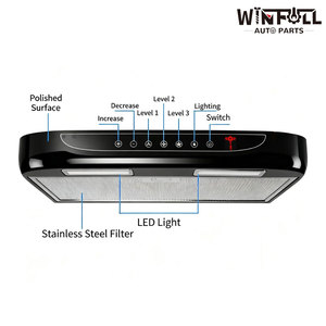 Campana Extractora de 3 Velocidades Ajustables, 12V, Ventilador de Extracción de Humo, Pantalla Táctil, Luz LED, Acero Inoxidable, para Auto, RV, Cámper, Yate - Product Image 4