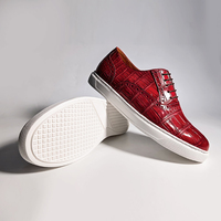 Top ventes, baskets de luxe en peau d'alligator pour hommes, styles de marche en cuir de crocodile personnalisables, chaussures plates décontractées pour hommes