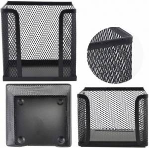 Note <b>Box</b> Office Business Metal Mesh Sticky Note <b>Box</b> Desk Shelf <b>Card</b> Holder Case Stand Organizer - Product Image 4