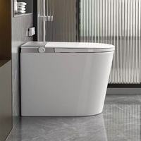 WC intelligent de luxe avec siège chauffant, bidet intégré, automatique, monobloc, à poser au sol, avec commande vocale