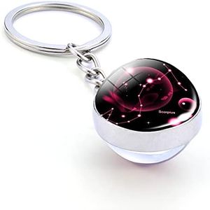 Zodiaco 12 <span class=keywords><strong>Escorpio</strong></span> llaveros de cristal llavero gafas Zodiaco 12 Constelación Resplandor en la oscuridad Llavero creativo de la galaxia - Product Image 1