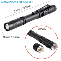 Mini lampe torche LED de poche légère en alliage d'aluminium, fonctionne avec une pile AAA, idéale pour l'inspection médicale et comme cadeau promotionnel
