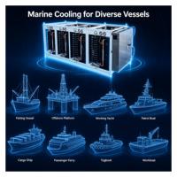 Chiller modulaire marin à fréquence fixe Chlee 36 000-240 000 BTU, refroidi par eau, avec compresseur pour yachts, bateaux de pêche, bateaux de travail et usines