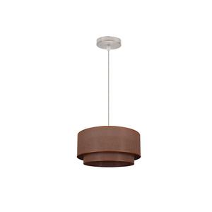 Lampada a sospensione doppia da 1 litro, colore marrone, forma cilindrica, dimensioni regolabili 35x35, ideale per illuminazione decorativa e ambienti. - Product Image 1