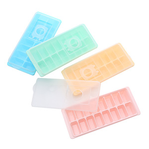 Bac à glaçons en plastique à 16 cavités, résistant au congélateur, pour congélation rapide, avec couvercle, boîte de rangement pour glaçons de <span class=keywords><strong>cuisine</strong></span>, moule à glaçons DIY - Product Image 1