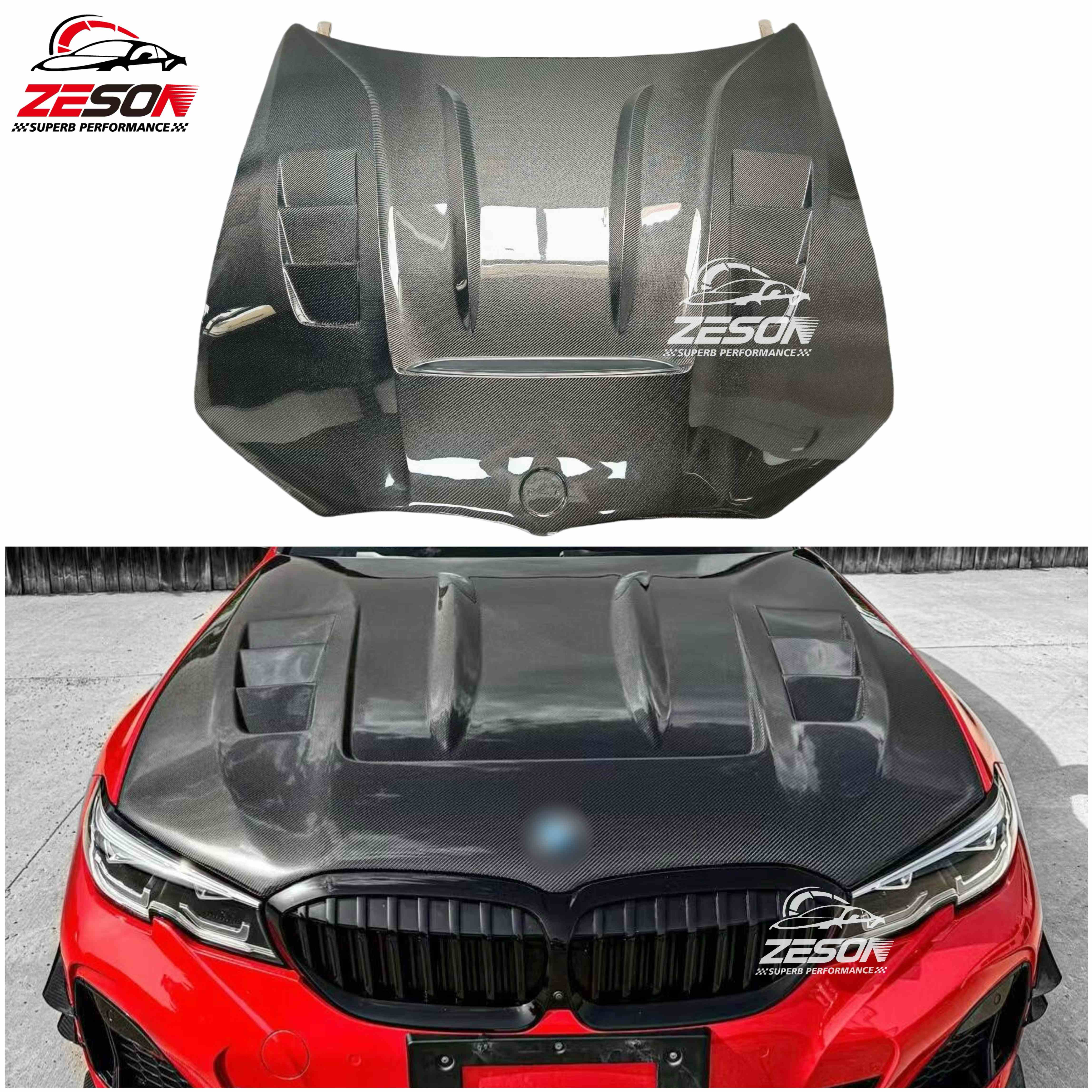 Fiber Front 【真鍮】 Engine Hood Bonnet Covers compatible for BMW