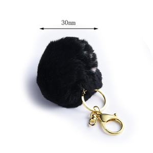Porte-monnaie personnalisé en gros avec breloque pompon en fourrure noire mignonne - Product Image 6