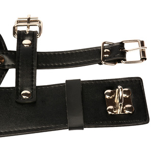 หน้ากากหนังพร้อมสายรัดสำหรับผู้ชายเซ็กซ์ทอยสำหรับผู้ใหญ่หน้ากากมีฮู้ดสำหรับล็อคปากเกม BDSM - Product Image 6