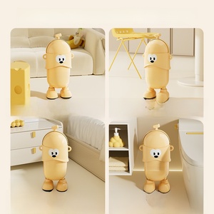 Cubo de basura con tapa, estilo moderno, para sala de estar y dormitorio, grande, grueso, con diseño de dibujos animados, que no se dobla. - Product Image 4