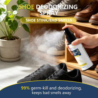 Spray Désodorisant Chaussures Marque Blanche 100ml Huile Essentielle Végétale Naturelle Éliminateur d'Odeurs de Pieds Désodorisant Baskets Vente en Gros OEM
