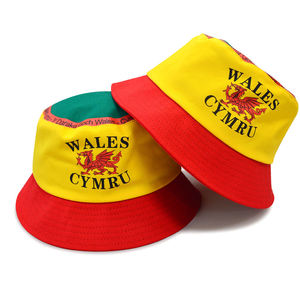 Sombrero de Pescador con Estampado del Dragón de Gales (Cymru), Colores de la Bandera Nacional de Gales, Sombrero de Recuerdo para Fanáticos de Eventos Deportivos de Fútbol - Product Image 1