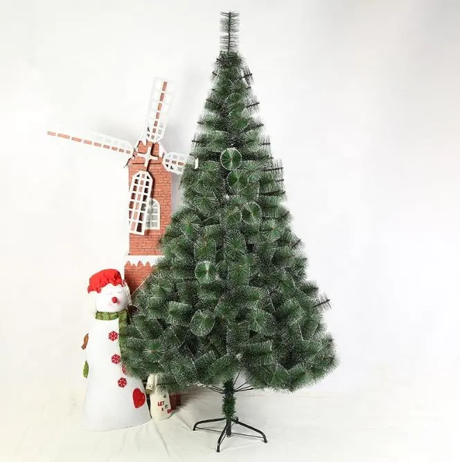 Simulation 150cm/180cm/210cm green white pine needle Christmas tree Holiday scene layout props