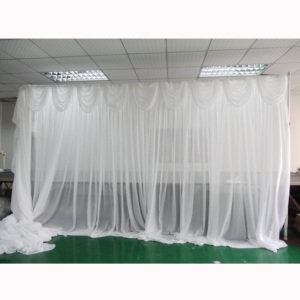 Telescopic double rods curtain pipe and drape <b>backdrop</b> <b>stand</b> for wedding events - Product Image 2