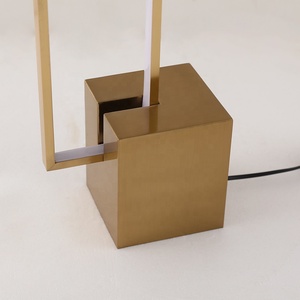 Lighting Factory Wholesale Gold <strong>Rectangle</strong> LED Table <strong>Lamps</strong> Stainless Steel Body Electric Power for Home Decor Bedside Table - Product Image 5