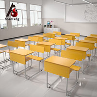 Ensemble bureau et chaise pour étudiants, populaire, moderne, confortable, en MDF, hauteur fixe, pour salle de classe primaire, secondaire et chambre à coucher