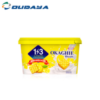 Envase rectangular de galletas herméticas, contenedor de galletas de plástico, Cubo de galletas con tapa, 3L, IML, pp