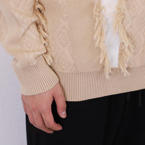 Suéteres personalizados de OEM y ODM para hombre, jersey de cuello redondo irregular, Jersey de punto de manga larga, suéter de diseñador de punto suelto deshilachado para hombre - Product Image 5