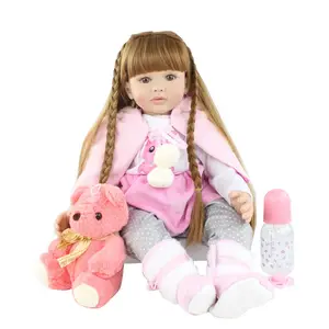 60厘米重生婴儿娃娃儿童玩具女孩可爱可爱的Bebe娃娃与连衣裙