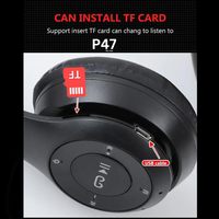 Écouteurs sans fil portables P47 V5.3 supra-auriculaires avec microphone, multicolores, étanches IPX-4, écouteurs de sport JL pour le voyage