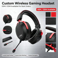 Casque de jeu sans fil OEM ODM avec suppression du bruit, faible latence, éclairage RGB, son surround pour téléphone portable et ordinateur