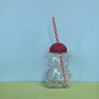 Botella de Plástico PET de Grado Alimenticio de 350 ml con Forma de Panda, Linda y Vacía, con Tapa de Rosca para Jugos, Té de Burbujas, Refrescos y Bebidas Energéticas - ¡Gran Oferta!