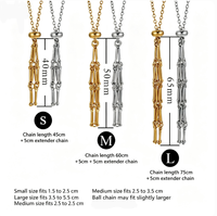 Collier pendentif DIY en acier inoxydable tressé bambou style bohème fait main pour femme et fille