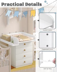 Cambiador <span class=keywords><strong>para</strong></span> <span class=keywords><strong>lavadora</strong></span> Cambiador con acolchado <span class=keywords><strong>y</strong></span> estante de almacenamiento Tablero superior Adaptable a <span class=keywords><strong>lavadora</strong></span> o secadora - Product Image 5