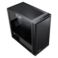 Compatible avec le boîtier de PC de bureau Micro ATX Pingtouge M2, panneau latéral en verre trempé, couleur noire, style vertical, sans ports avant