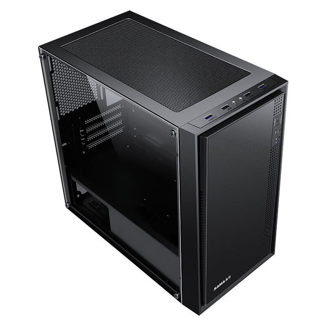 Compatible with for Pingtouge M2 Micro ATX Desktop PC Case Tempered Glass Side Panel Black Color Vertical Style No Front Ports
