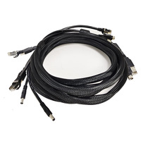 Cable de Datos Trenzado Multifunción Avanzado con RJ45, USB C, DC, Cobre Puro para PC y Electrónica Automotriz