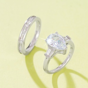 Set di Anelli a Goccia per Coppie, Elegante e Minimalista, Gioielli da Matrimonio e Festa, Regalo per Donne - Product Image 3