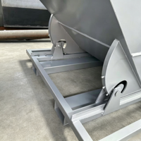 Bac basculant pour chariot élévateur d'entrepôt, trémie auto-vidante en acier robuste pour déchets industriels