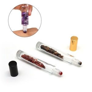<span class=keywords><strong>Cristal</strong></span> de luxe naturel rouleau de pierres précieuses vide clair 10ml rouleau de verre de <span class=keywords><strong>parfum</strong></span> sur des bouteilles avec des pierres précieuses - Product Image 3