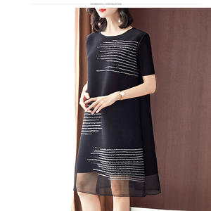En vrac mode <span class=keywords><strong>moyen</strong></span> âge plissé vêtements d'été robes femmes - Product Image 3