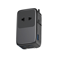 Adaptateur de voyage universel PD 65 W, adaptateur de prise de voyage, prise de voyage internationale avec 2 ports USB C, adaptateurs d'alimentation