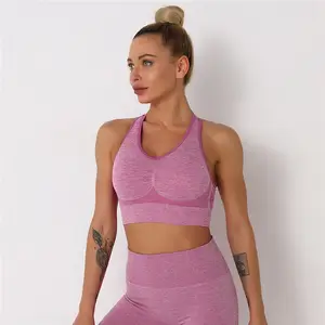 Custom Vrouwen Camisoles Yoga Beha Sportbeha Met Padded Naadloze Push-Ups Voor Fitness