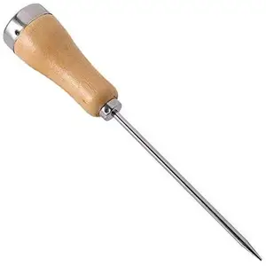 Stainless Steel Ice Pick,1 Pack Pick Tool with Safety Cover, Non-slip  Wooden