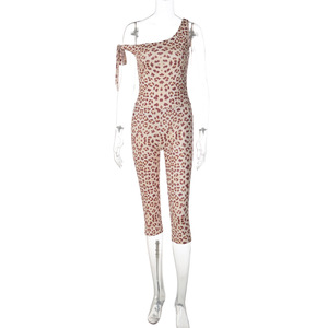 Nouvelle combinaison d'été pour femme, élégante et simple, à une épaule, avec bretelles, coupe slim, pantalon sept-quarts - Product Image 6