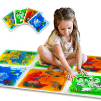 Tapis sensoriel en PVC à motifs d'animaux pour l'intégration sensorielle, soulagement du stress, de l'anxiété, jouets éducatifs pour l'autisme, carrelage liquide pour le sol