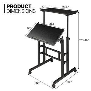 Factory Custom Mobile Stand Desk Adjustable Laptop Desk Wheeled Home Office Workstation Rolling Laptop Desk Cart - Product Image 6