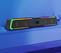 HP DHE-6002 RGB Ordinateur SoundBar HiFi Son Stéréo Portable Filaire Haut-parleurs de Bureau pour PC TV Cinéma