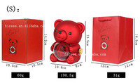 Ours Câlin Rose Éternelle Rotative Coffret Bague Collier Cadeau Saint-Valentin Boîte à Bijoux Ours Rotatif Rose