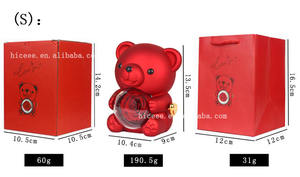 Обнимающийся медведь вечный вращающийся розовое кольцо ожерелье коробка подарок День Святого Валентина вращающийся медведь Роза шкатулка для украшений - Product Image 4