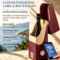 Boîte en papier personnalisée pour spiritueux avec étiquette RFID, emballage intelligent de luxe pour bouteille unique, pour whisky, bière, marque, vente au détail, OEM