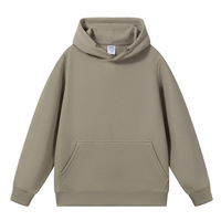 Sweat-shirt à capuche personnalisé OEM ODM pour homme, en coton gelée 300 GSM, coupe ample, épaules tombantes, couleur unie, 14 couleurs, style vintage pour couple