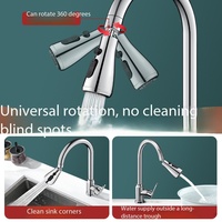 Robinet de cuisine extractible avec douchette, chromé, pivotant à 360°, à arc élevé, monocommande, pour évier, robinet OEM