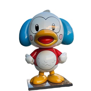 Escultura de Pato de Resina Sintética de Fibra de Vidrio de Tamaño Real, Escultura de Animal de Dibujos Animados, Venta Caliente - Product Image 1