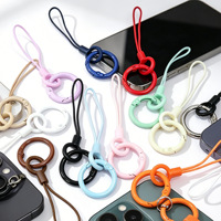 Porte-clés de voiture, boucle de doigt, cordon anti-perte pour téléphone, petit cordon rond noir pour clé USB, robuste et durable